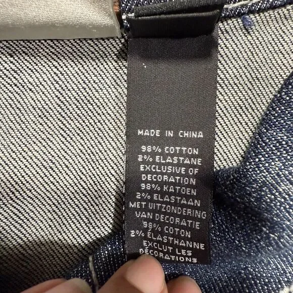 Harley Davidson Jean Jacket Womens Medium Denim Patches Zip Up Biker Motorcycle - Picture 10 of 11